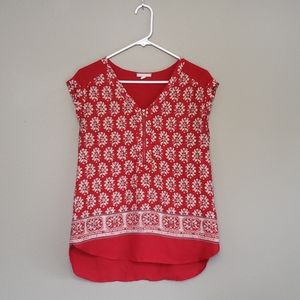 Red floral design blouse